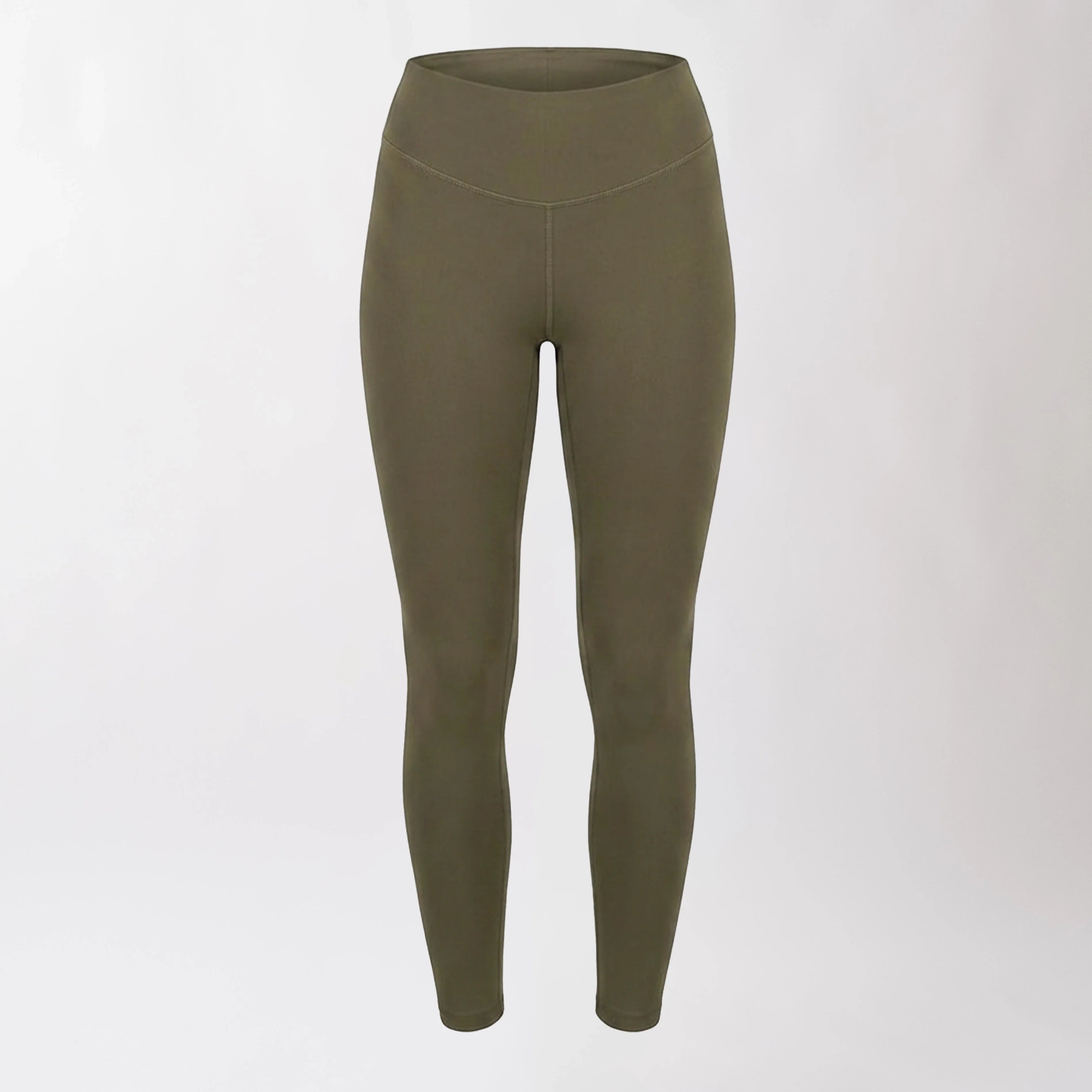 Leggings sportivi verdi da donna a vita alta: tessuto elasticizzato, morbido e confortevole per fitness, yoga, pilates e allenamenti di ogni intensità.